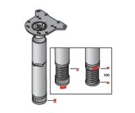 Tischbeine ø60mmx710mm, großer Verstellber. hochglanz verchromt