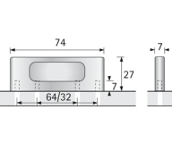 Möbelgriff -Fermo- Bohrabstand 64mm Chrom glanz