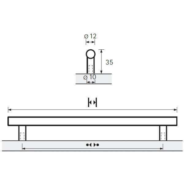 Möbelgriff -Hale- Bohrabstand 96mm Edelstahl Optik