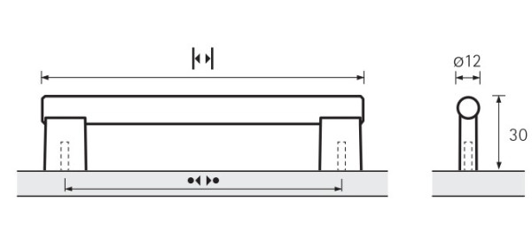 Möbelgriff -Vieste- Bohrabstand 224mm Edelstahl Optik