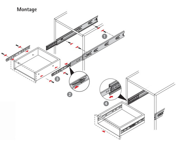 Kugelauszug KA 5632 Stop Control Vollauszug 300mm (Garnitur)