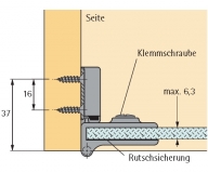 Glastürscharnier ET 5150 vernickelt matt (Garnitur)