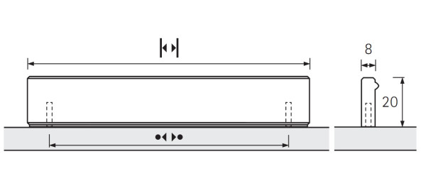 Möbelgriff -Stabia- Bohrabstand 96mm Aluminium eloxiert