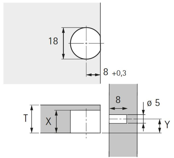 Tablarverbinder Toolex VB 54, für 16mm Bodendicke