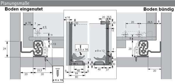Quadro V6 BM Vollauszug Silent System 400mm