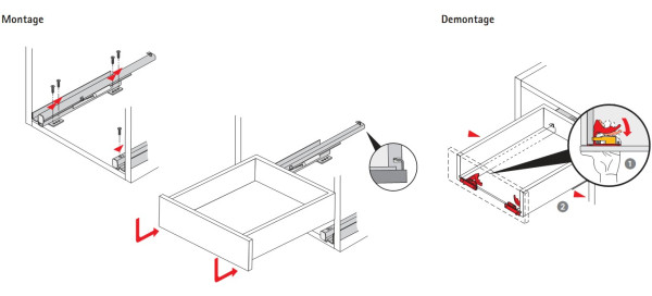 Quadro V6 BM Vollauszug Silent System 450mm