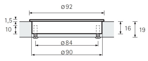 Touch-in Rundgriff Edelstahl Optik