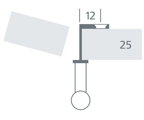 Griff-Adapter für Faltschiebetüren Nickel matt 25mm