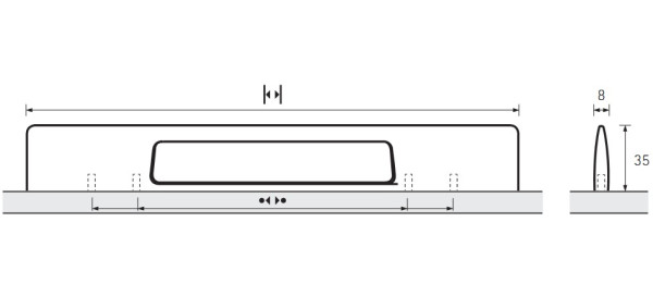 Möbelgriff -Nubia- Bohrabstand 256mm Edelstahl Optik