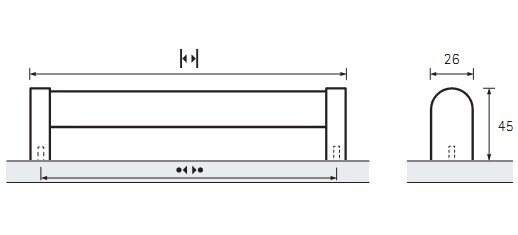 Möbelgriff -Como- 320mm Edelstahl gebürstet