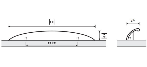 Möbelgriff -Trento- 96mm Edelstahl Optik