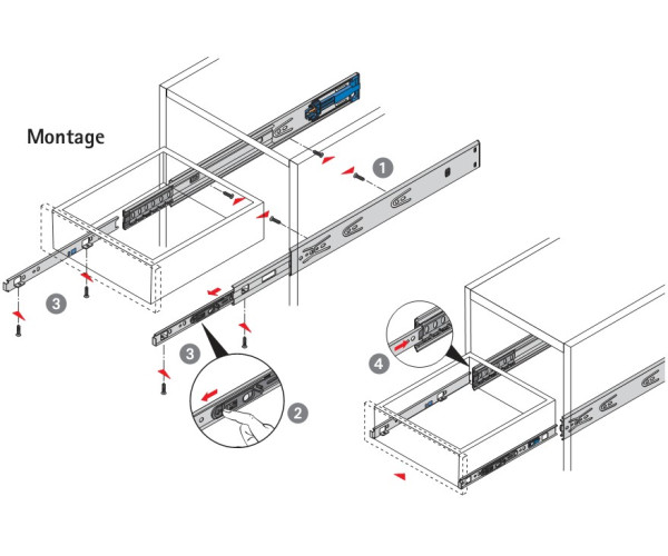 Kugelauszug KA 4532 AM Silent System Vollauszug 300mm (Garnitur)