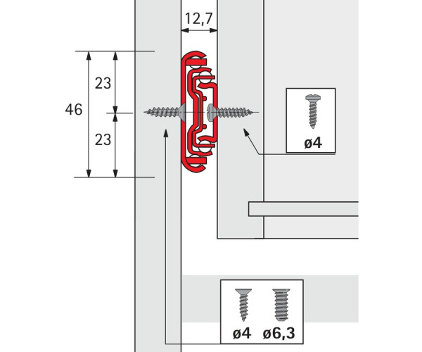 Kugelauszug KA 4532 P2O Vollauszug 350mm (Garnitur)
