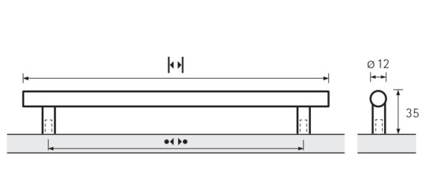 Möbelgriff -Albo- Bohrabstand 352mm Aluminium eloxiert