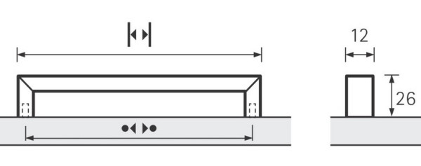 Möbelgriff -Baldone- Bohrabstand 160mm Zink Edelstahl Optik
