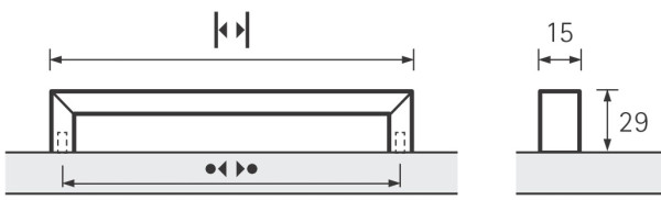 Möbelgriff -Baldone- Bohrabstand 256mm Zink Edelstahl Optik