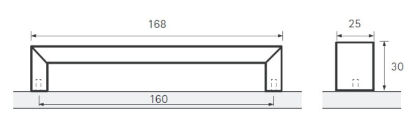 Möbelgriff -Nursia- 160mm Edelstahl Optik