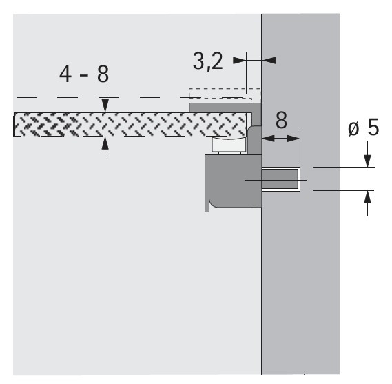 Glasbodenträger aus Metall