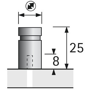 Möbelgriff -Monacum- 14mm Edelstahl