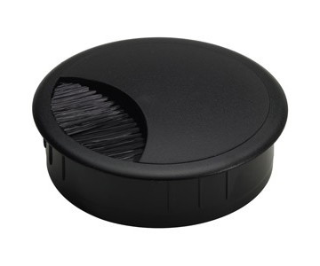 Kabeldurchlass 60mm mit Bürste schwarz