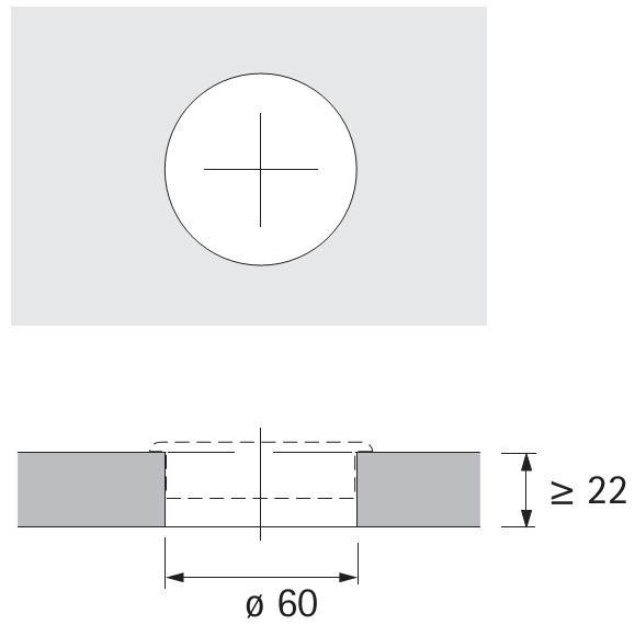 Kabeldurchlass 60mm mit Bürste grau