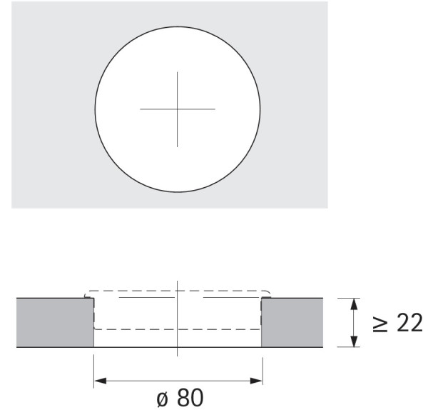 Kabeldurchlass 80mm mit Bürste Aluminium Optik