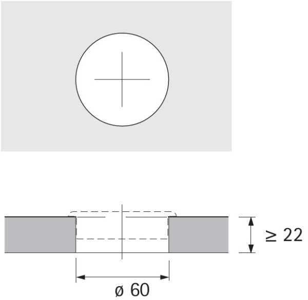 Kabeldurchlass 60mm mit Bürste Edelstahl Optik