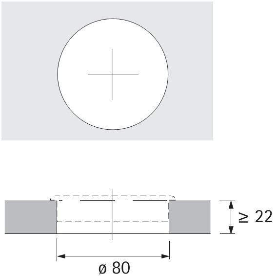 Kabeldurchlass 80mm mit Bürste Edelstahl Optik