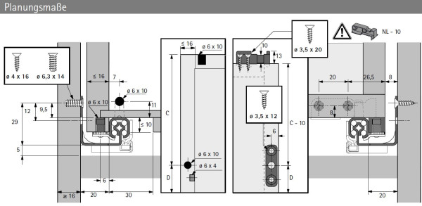 Quadro 25 Teilauszug mit Silent System 320mm