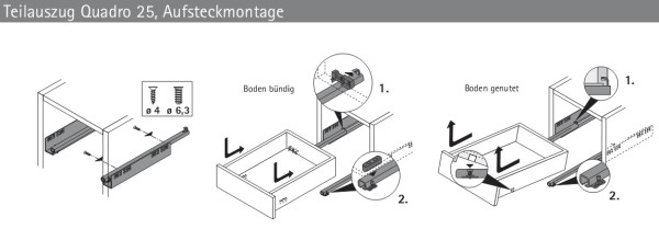 Quadro 25 Teilauszug mit Silent System 320mm
