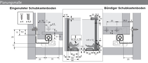 Quadro 25 Teilauszug mit Silent System 380mm