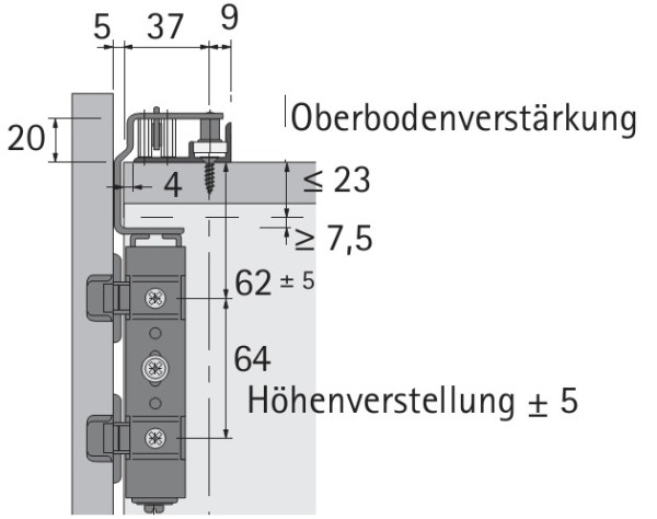 Laufprofil WingLine 220 (oben) 2000mm silber