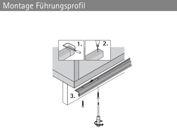 Führungsprofil WingLine 77 (unten) 2000mm silber