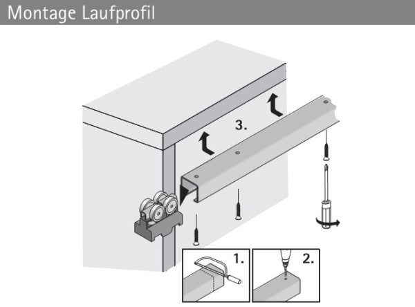 Laufprofil WingLine 77 (oben) 2000mm silber