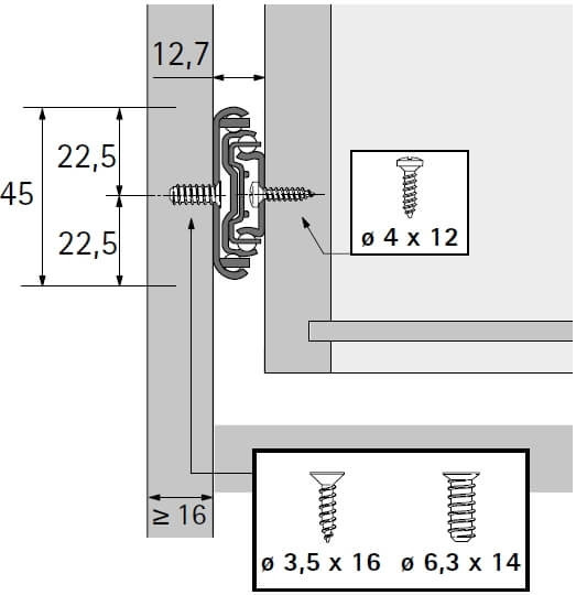 Kugelauszug KA 5332 Vollauszug 250mm (Garnitur)
