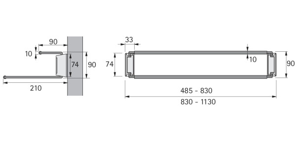 Schuhablage 485mm - 830mm