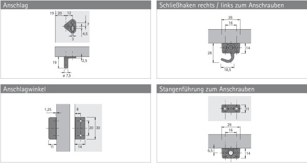 Zylinder-Drehstangenschloss Prestige 2000 (Dornmaß 15mm)