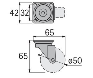 Lenkrollen-Adapter Amar drive Chrom glanz 50mm