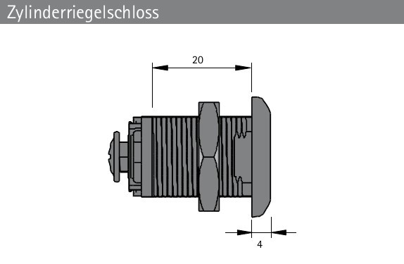 Zylinderriegelschloss 20mm