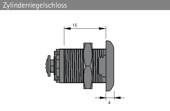 Zylinderriegelschloss 15mm