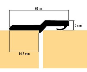 Türanschlagleiste graubraun RAL 8019 für 5mm Schloß 275cm