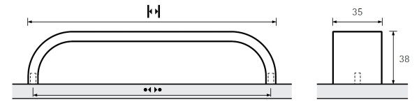 Möbelgriff -Catana- Bohrabstand 192mm Edelstahl Optik gebürst
