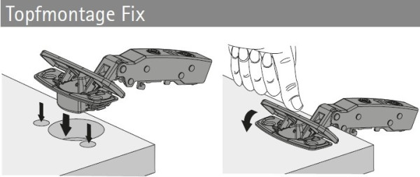 Topfscharnier sensys 8645i FIX 110° (Außenseite)