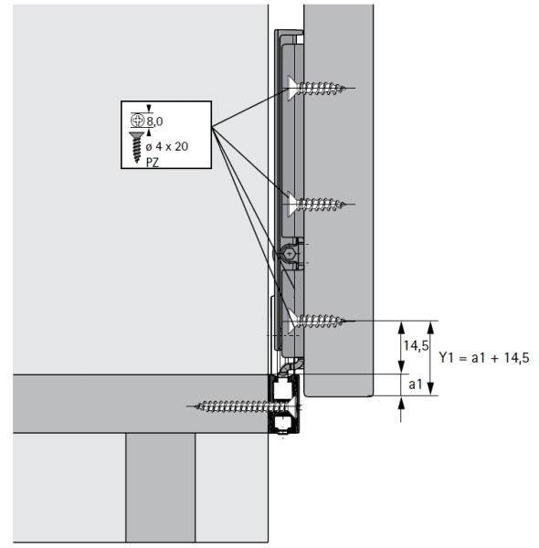 Slideline M Beschlagset, gedämpfte Holzschiebetüren, 30kg