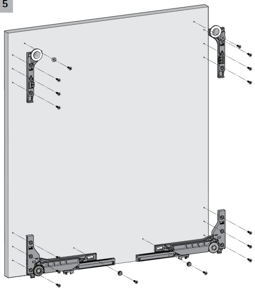 Slideline M Beschlagset, gedämpfte Holzschiebetüren, 30kg