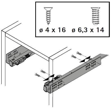 Set Quadro 4D V6 Vollauszug mit Silent System 550mm