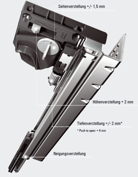 Quadro 4D V6 Push to open, Vollauszug Nennlänge 420mm