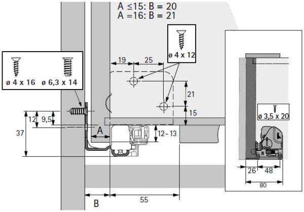 Quadro 4D V6 Push to open, Vollauszug Nennlänge 420mm