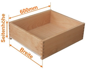 Holzschubkasten Nennlänge 600mm Breite 500 bis 600mm