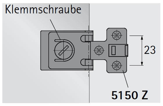 Glastürscharnier ET 5150 Z vernickelt matt